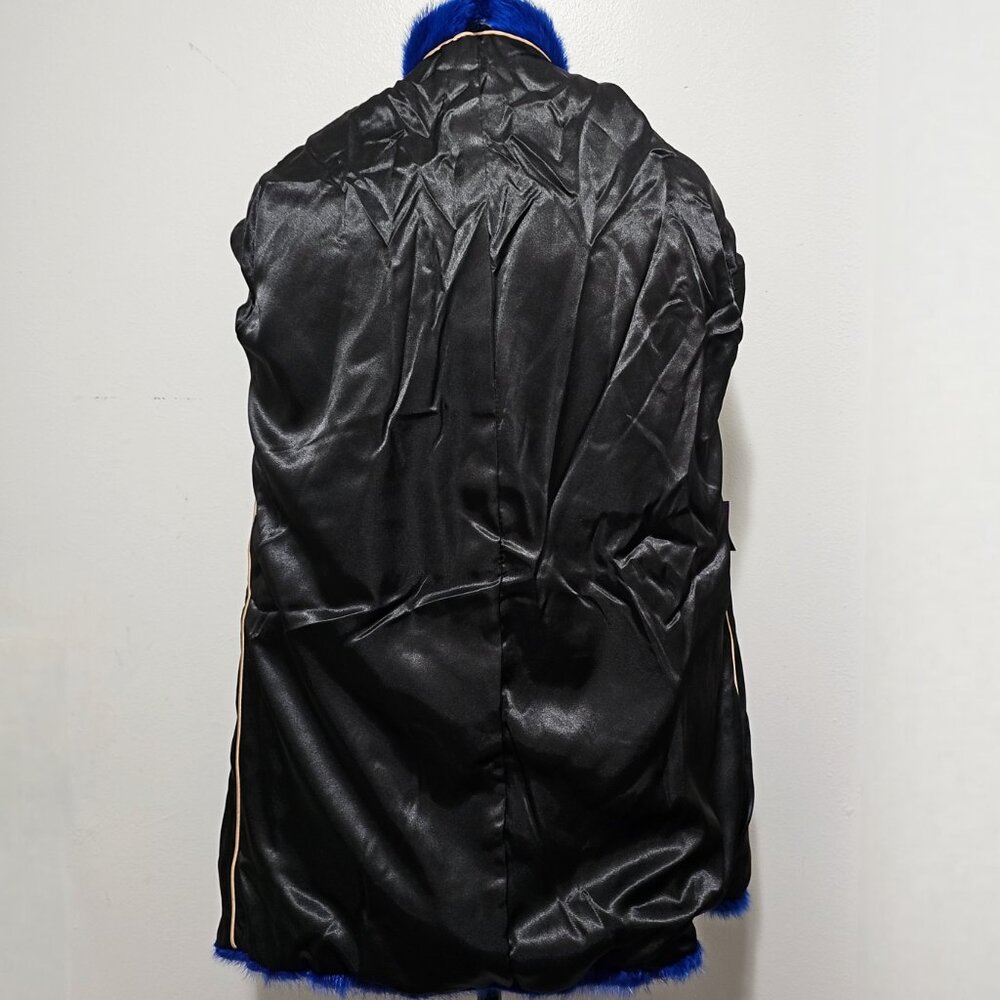 New Real MINK Fur Coat Jacket Stole Cobalt Royal Blue Cornflower Azure No Fox - Picture 7 of 7
